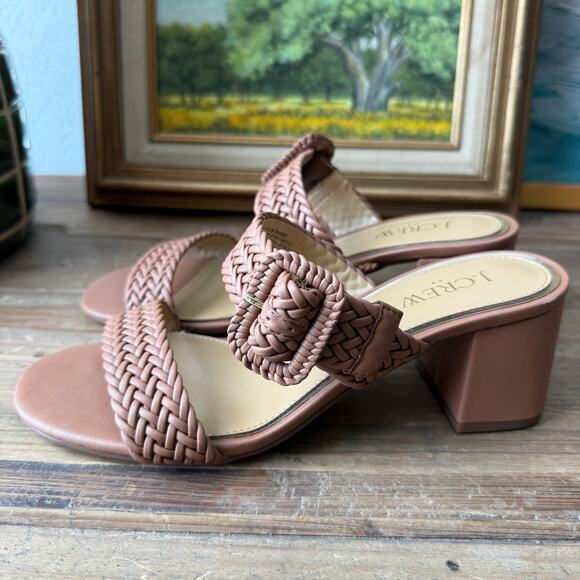 Women's J.Crew Tan Braided Faux Leather Sandal with Buckle Detail Size 7.5‎ NEW - Picture 6 of 7
